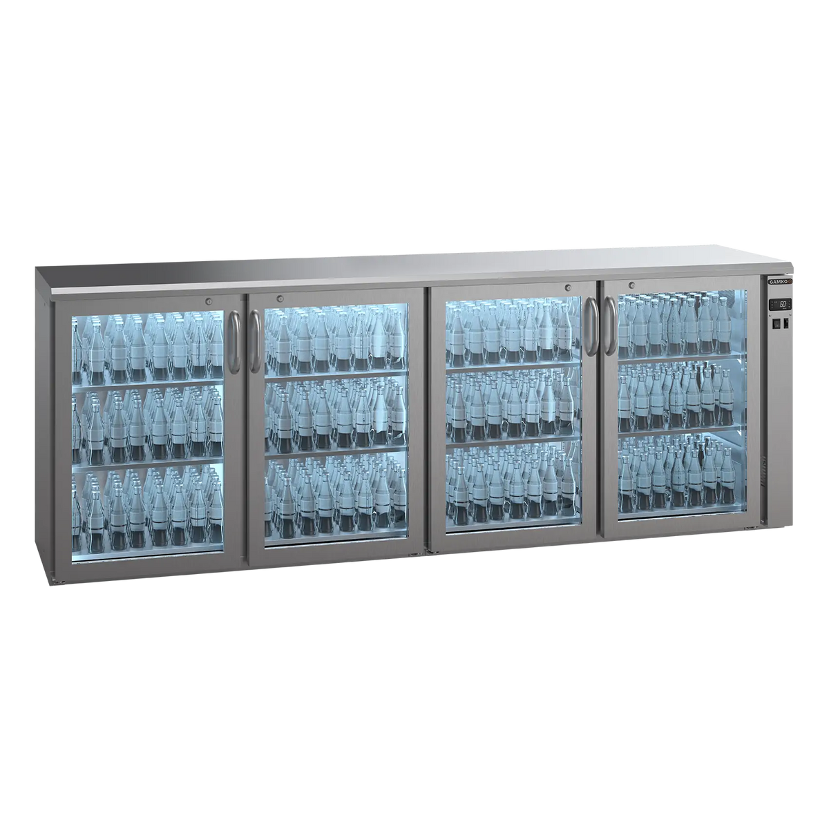 Refroidisseur de bouteilles Gamko E3/2222GVSCS Remote avec 4 portes vitrées inox