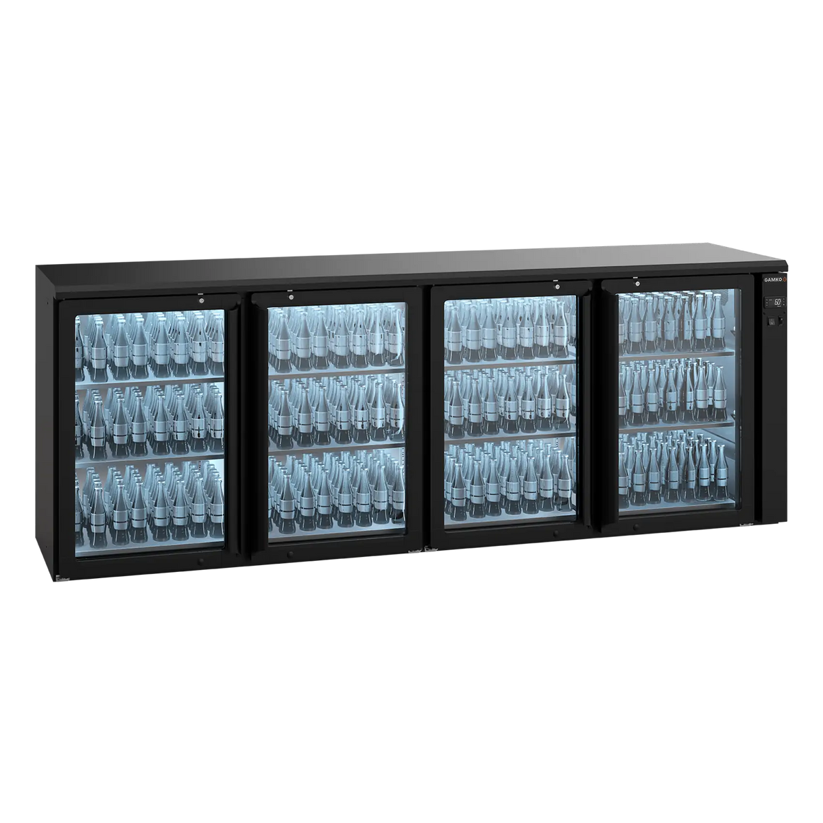 Refroidisseur de bouteilles Gamko E3/2222GVS Remote avec 4 portes vitrées anthracite