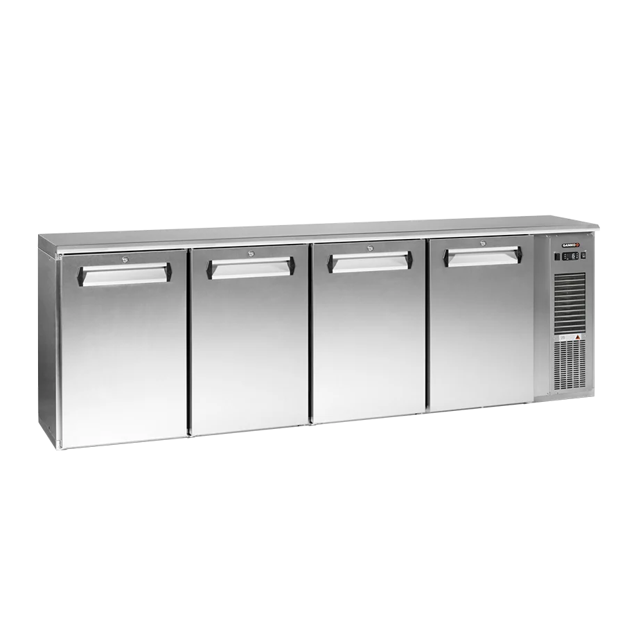 Refroidisseur de bouteilles Gamko E3/2222MUCS prêt à brancher avec 4 portes pleines inox