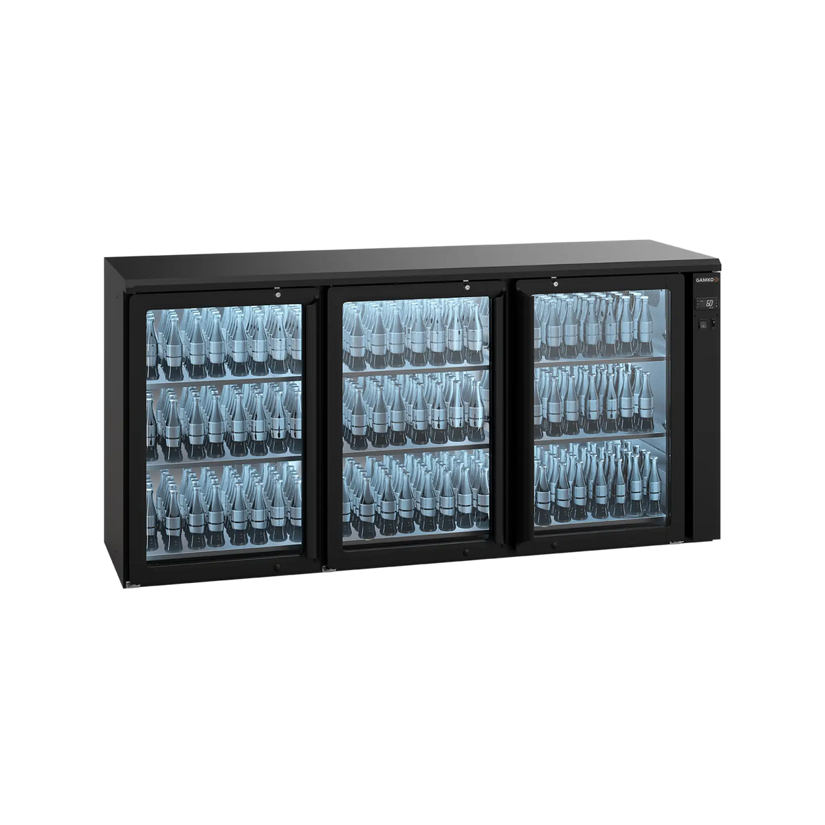 Refroidisseur de bouteilles Gamko E3/222GVS Remote avec 3 portes vitrées anthracite