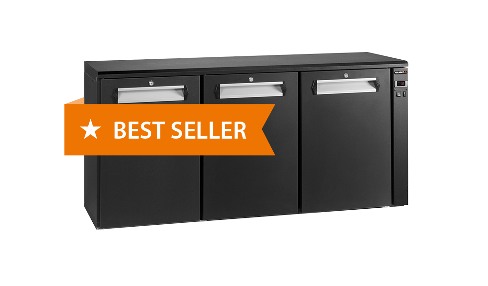 Gamko E3/222VS remote bottle cooler with 3 solid anthracite doors