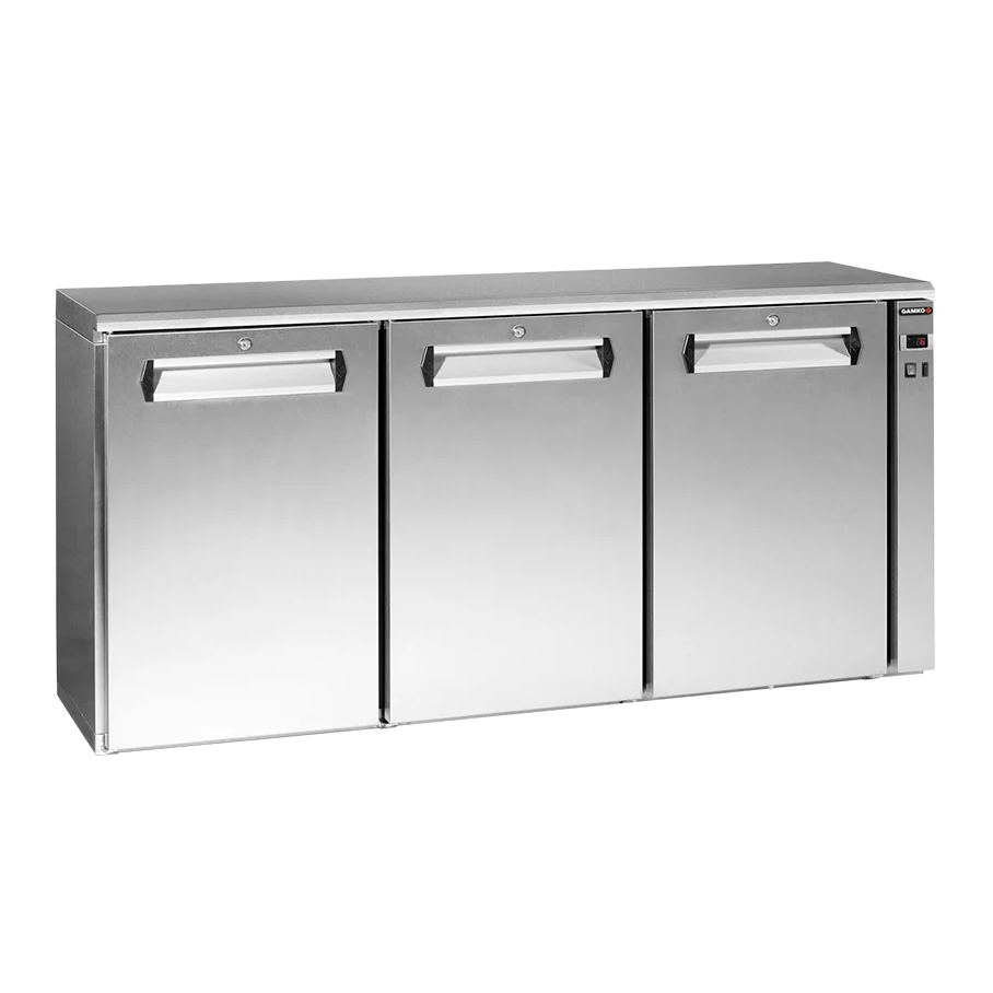 Refroidisseur de bouteilles Gamko E3/222VSCS Remote avec 3 portes pleines inox
