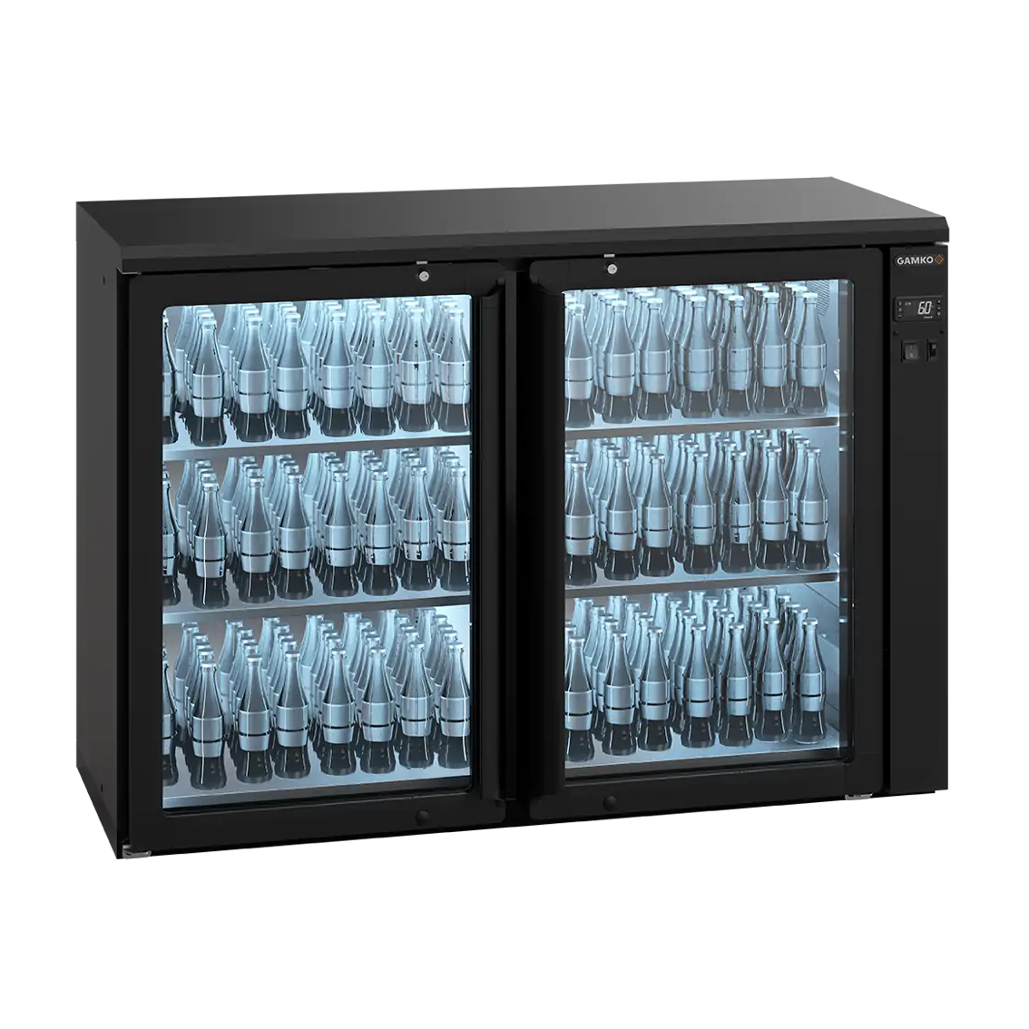 Refroidisseur de bouteilles Gamko E3/22GVS Remote avec 2 portes vitrées anthracite