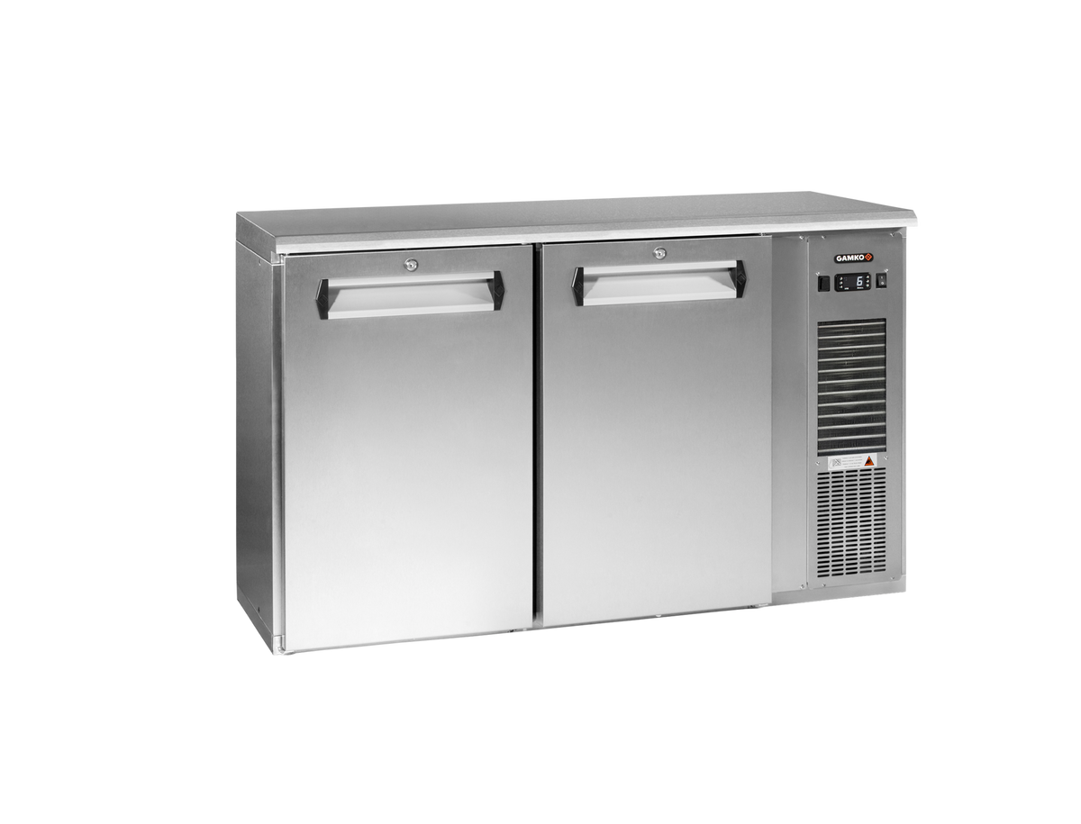 Gamko E3/22MUCS plug-ready bottle cooler with 2 solid inox doors