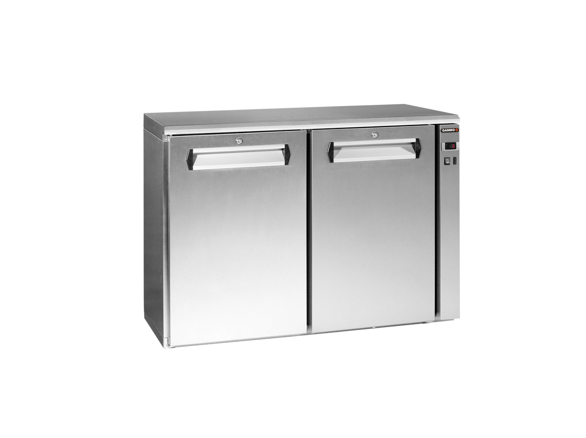 Gamko E3/22VSCS remote bottle cooler with 2 solid inox doors